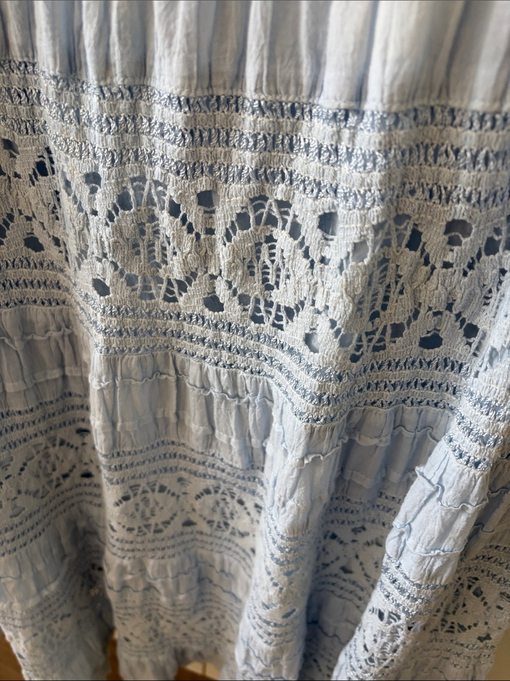 Now and Then Romantic Cottage Core Bohemian Lace Maxi Skirt size L - Picture 4 of 10